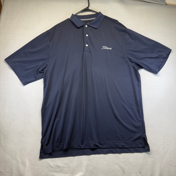 FootJoy Other - FootJoy Titleist Golf Polo Mens XL Navy Blue China Performance Short Sleeve Logo